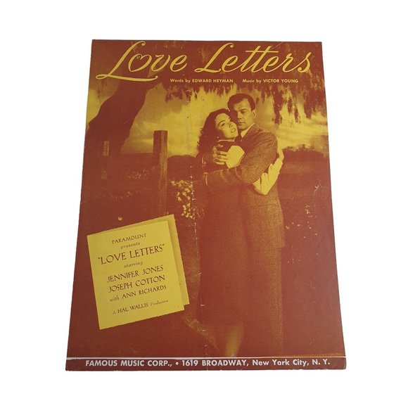 Famous Music Corporation Other - Love Letters 1945 Vintage Sheet Music Piano Voice Chords Easy Listening